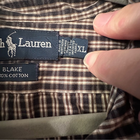 Ralph Lauren Men's Brown Plaid Shirt Size XL - Picture 6 of 11